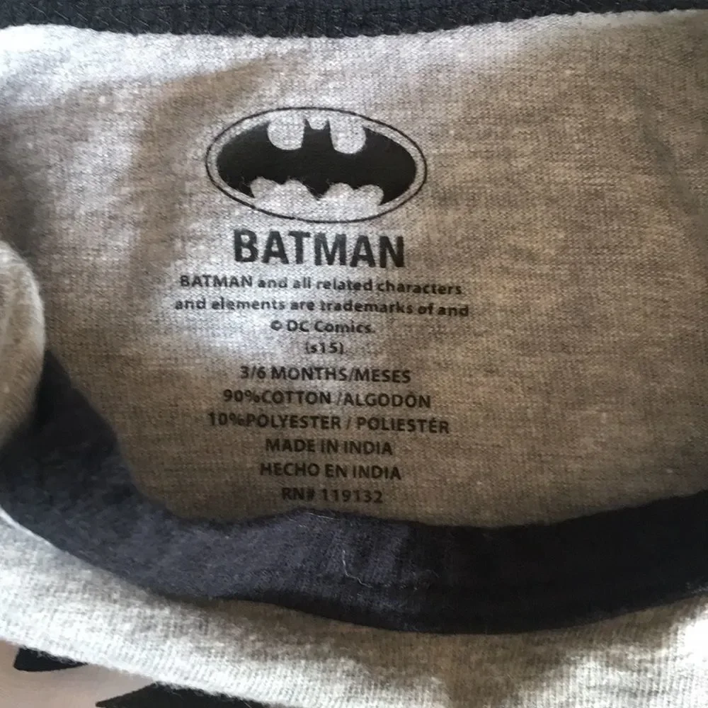 Batman Shirt 0-3 months Batman Onesie 3-6 months